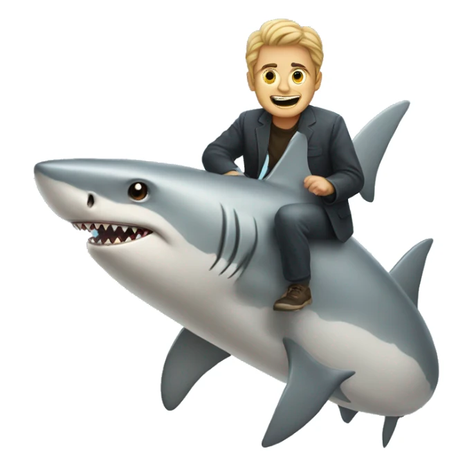 Man on a shark sticker