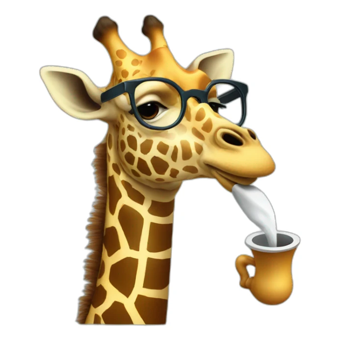 giraffe with glasses smoking a pipe sticker