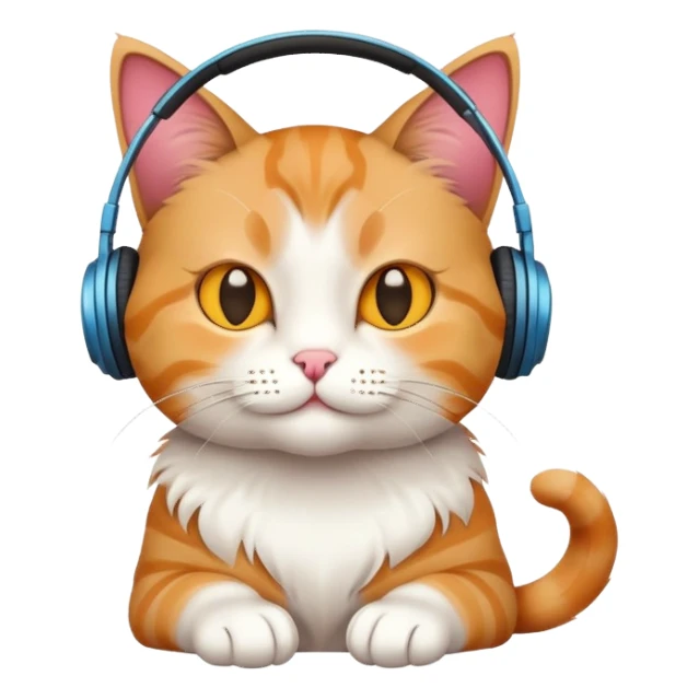 Cat likes music sticker