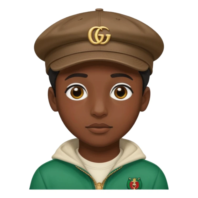 Emoji menino moreno com boné da Gucci  sticker