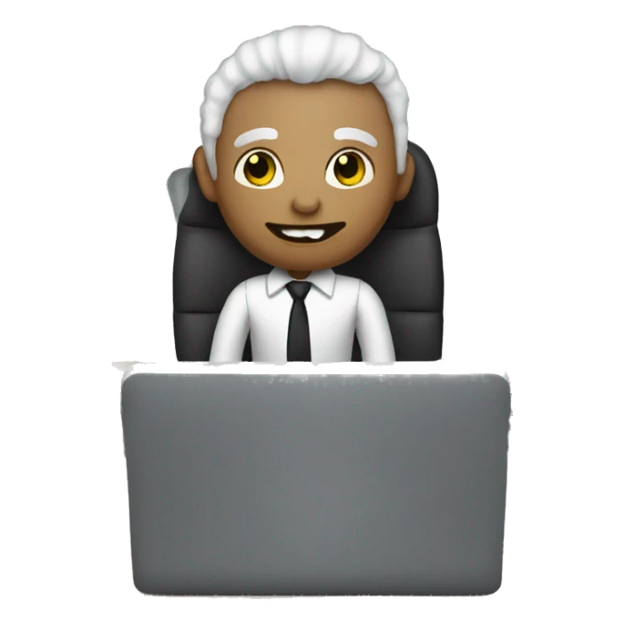 white vampire working in an office sticker