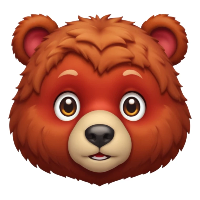 red bear face sticker