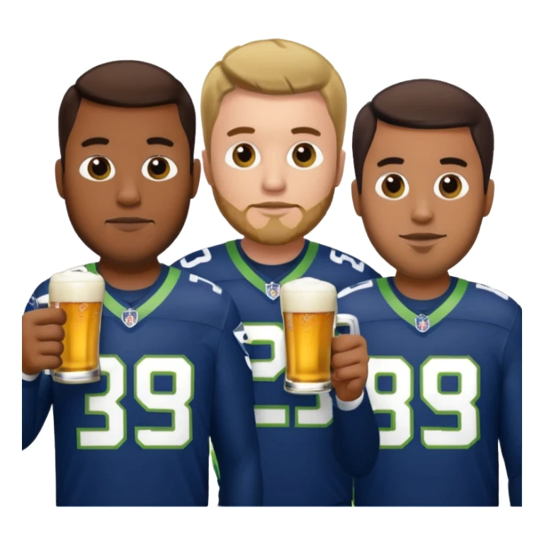 Seahawks drinking 3 men sticker