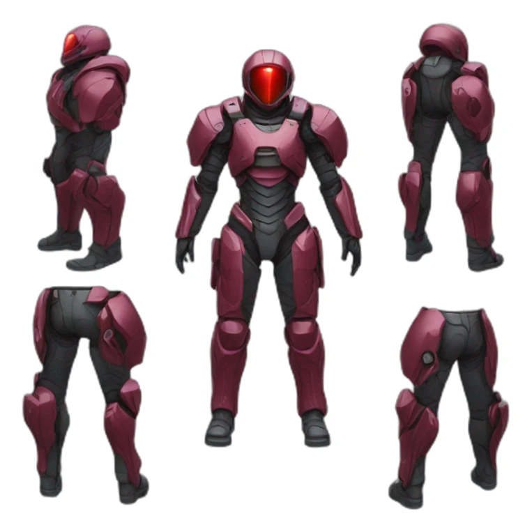 futuristic Autonomous Combat armored colored crimson pants sticker