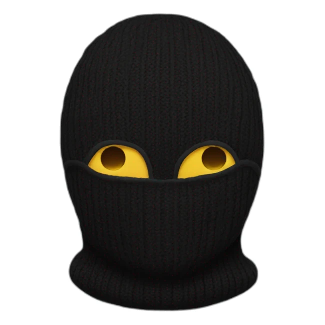 a black wool balaclava sticker