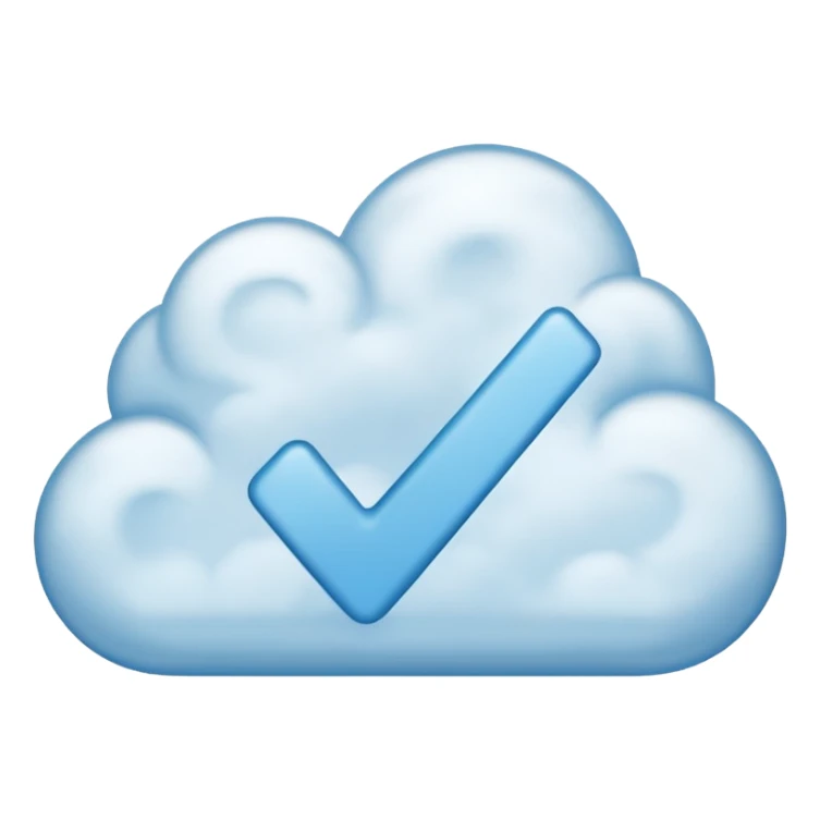 Cloudy blue checkmark  sticker