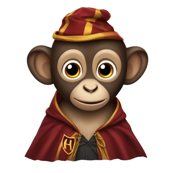 Monkey wearing Harry Potter cape sticker