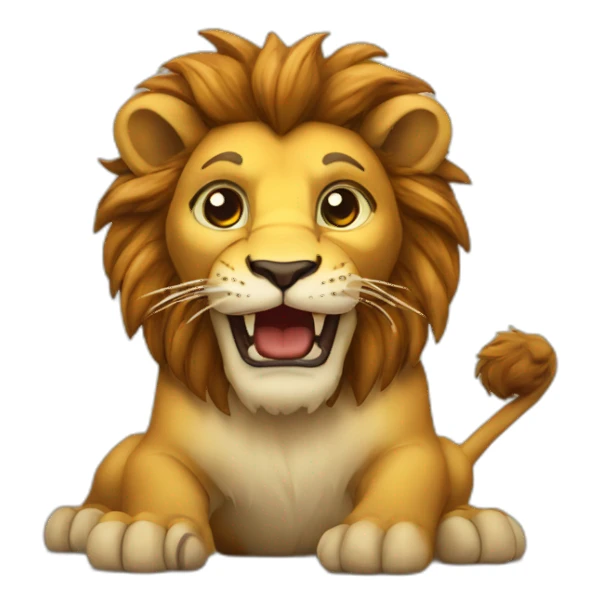 Lion sur un serpent sticker