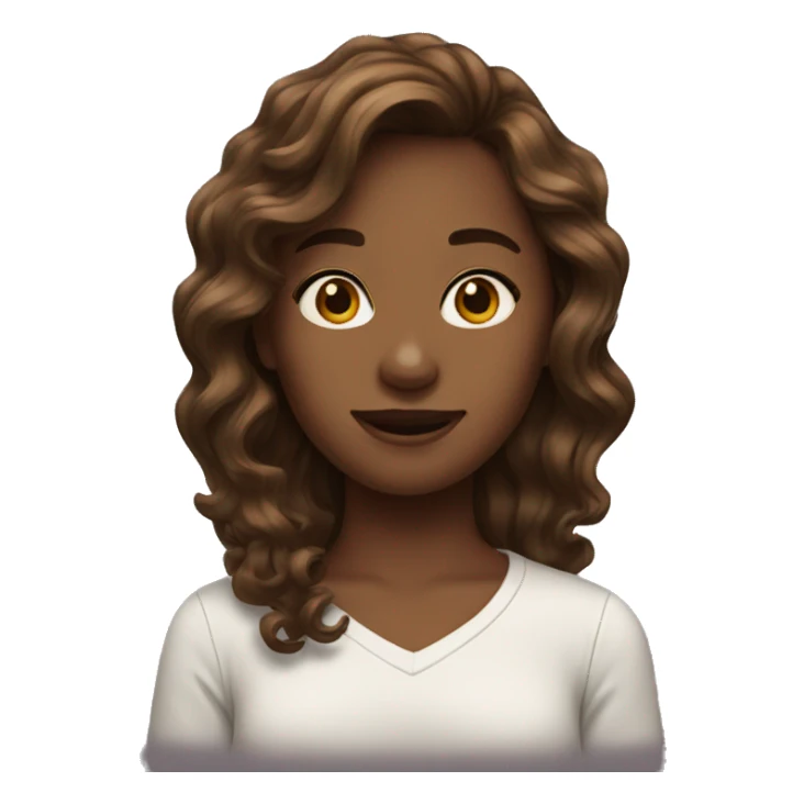 Brown wavy haired girl sticker