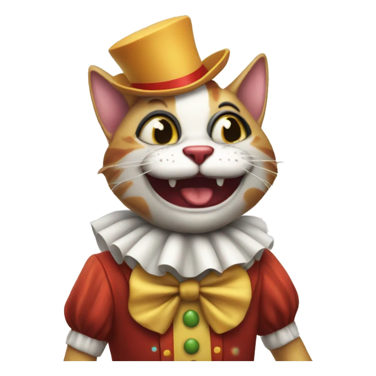 Cute cat clown sticker