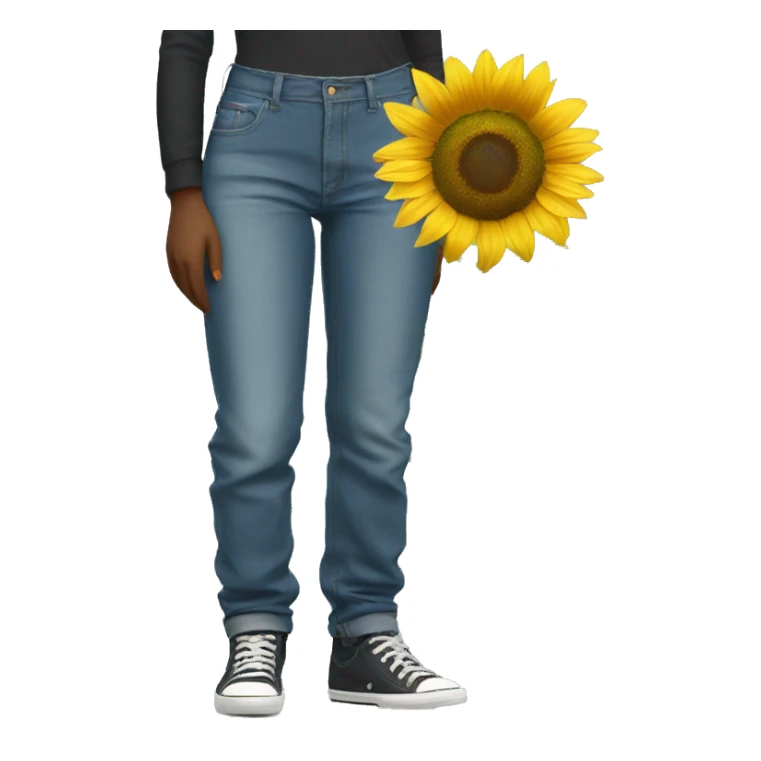 sunflower wearing baggy jeans sticker