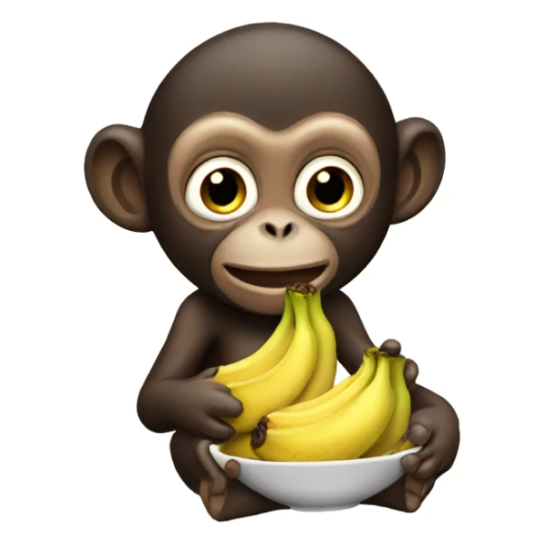 Monkey eating abanana sticker