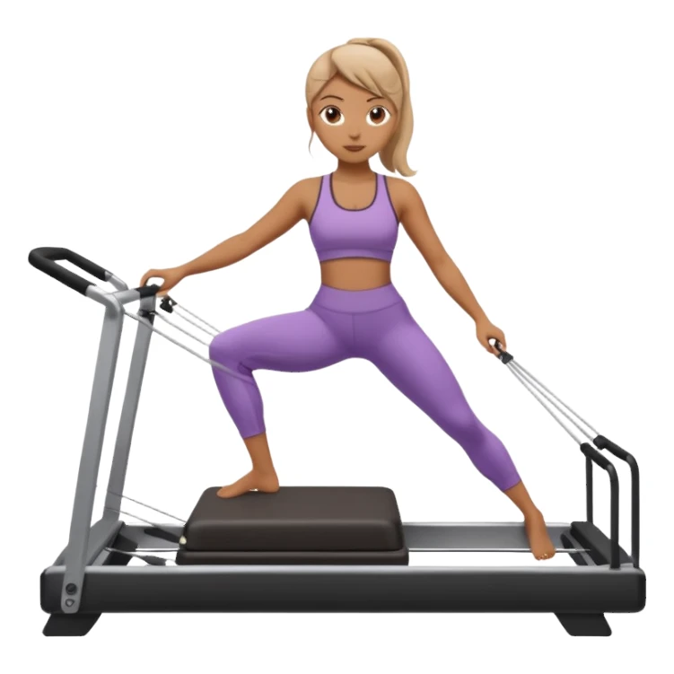 A girl doing pilates reformer sticker