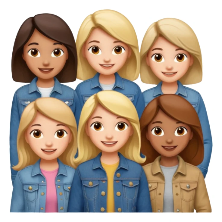 girls in jean jackets sticker