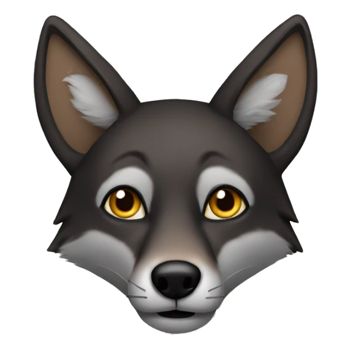black coyote, brown eyes sticker