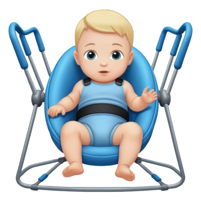 Baby boy in bouncer sticker