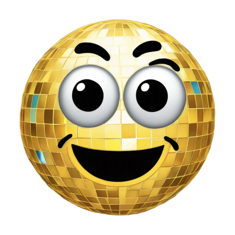 Disco ball smiley face sticker