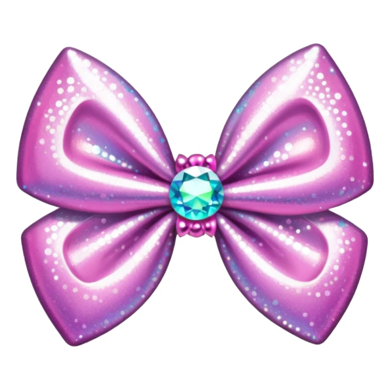 glitter pink crystal hair bow sticker