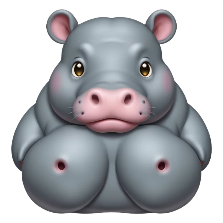 Hippo with boobies sticker