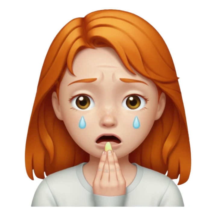 Ginger girl crying sticker