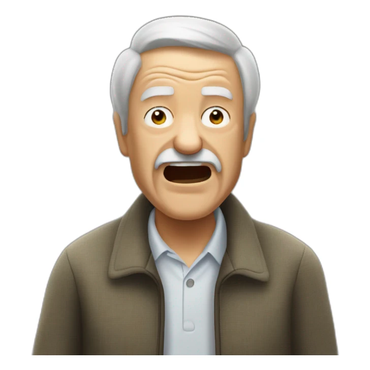 old man yelling at renfe sticker