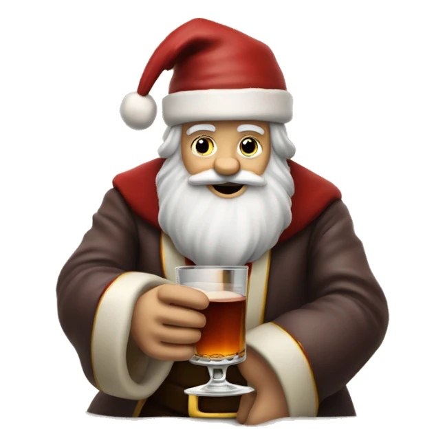  English Santa Claus Drinking Bourbon sticker
