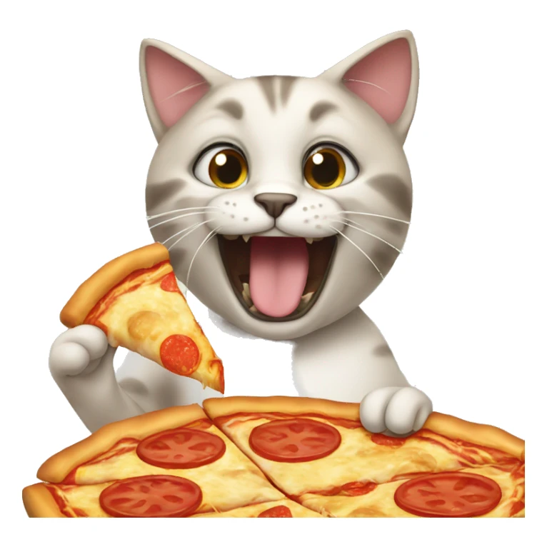 Cat eat pizza sticker