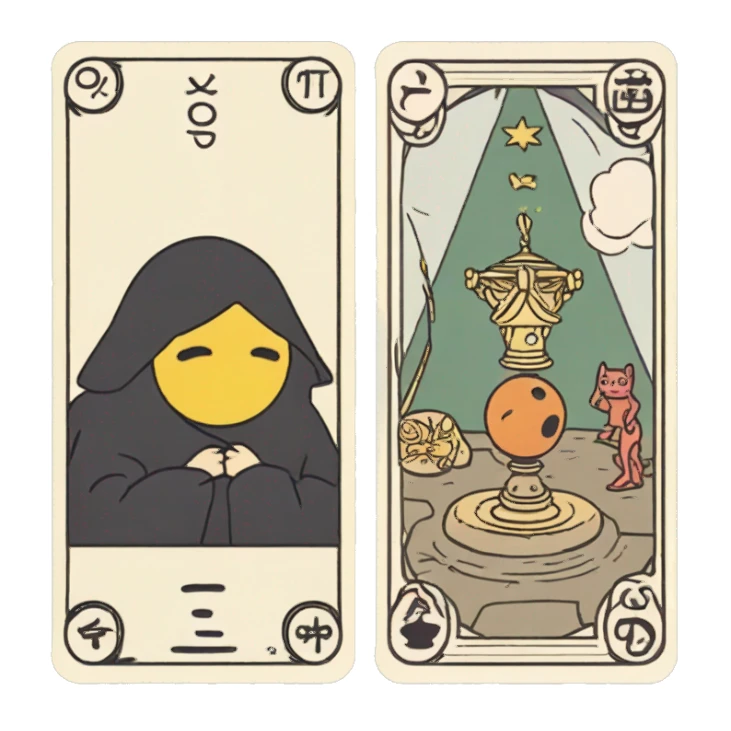 tarot card with ghibli studio sticker