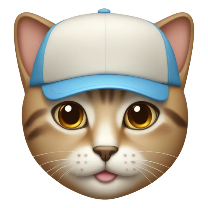 Cat with a brown eyes and light blue cap sticker