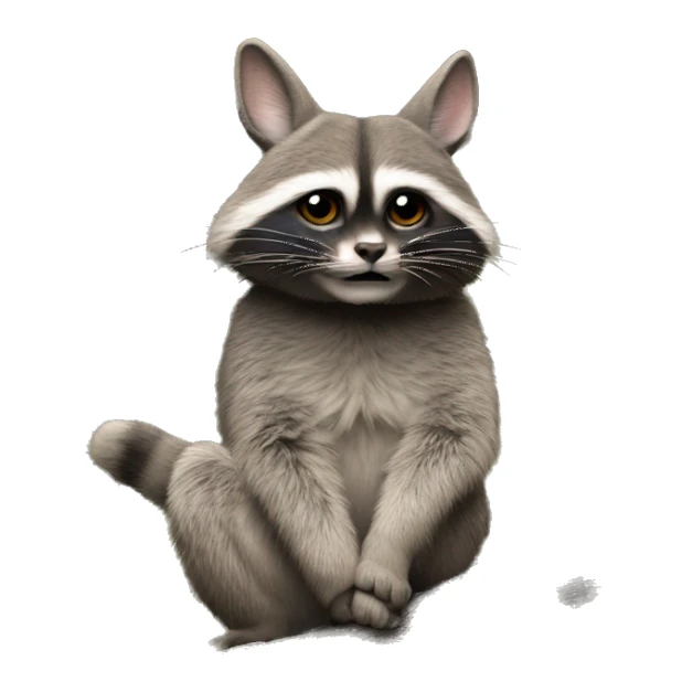 Mapache encerrado en una bur sticker