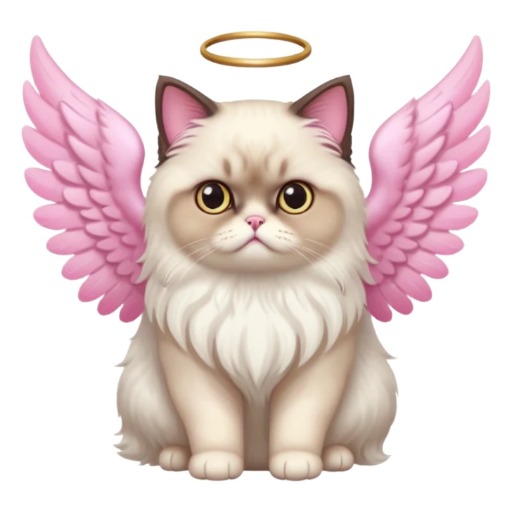 A Himalayan cat with angel wings sticker