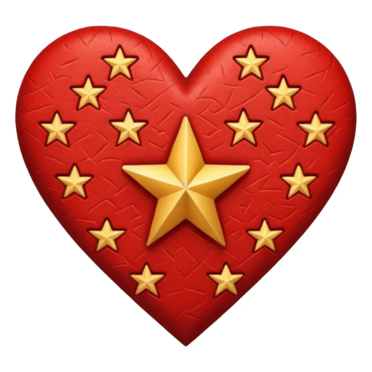 heart with a star pattern sticker