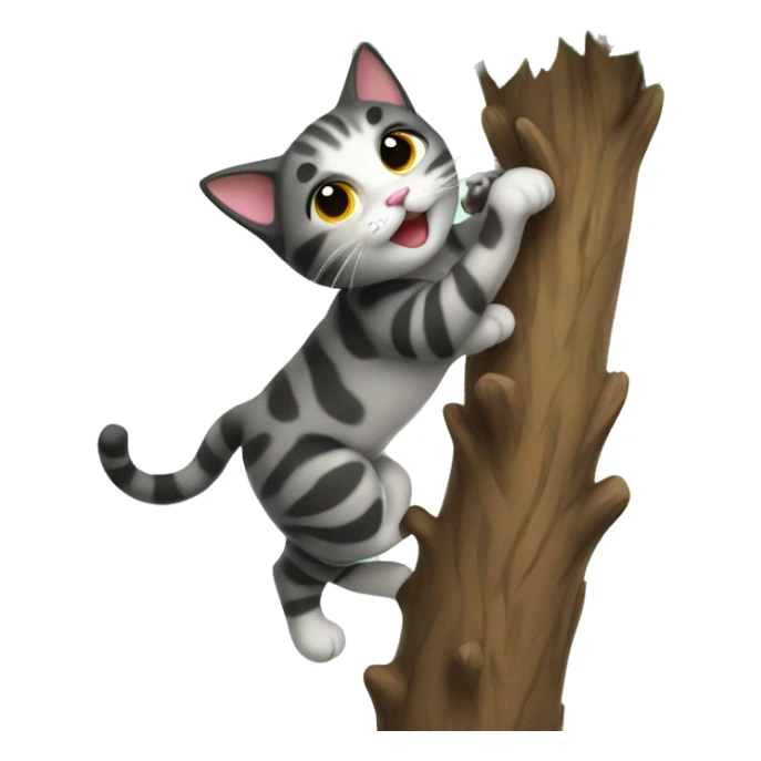Cat climbing tree sticker