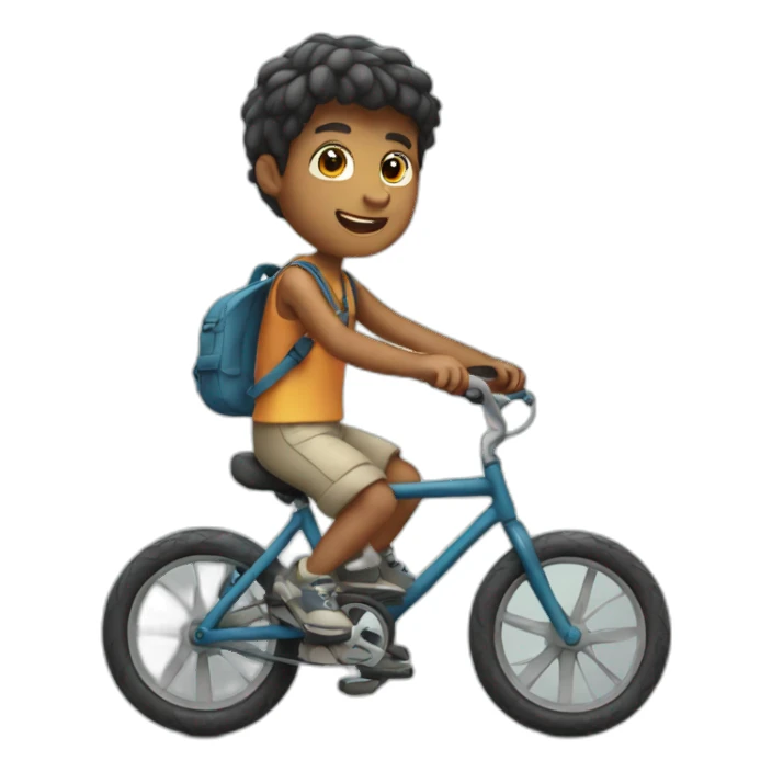 Boy riding a bicycle sticker