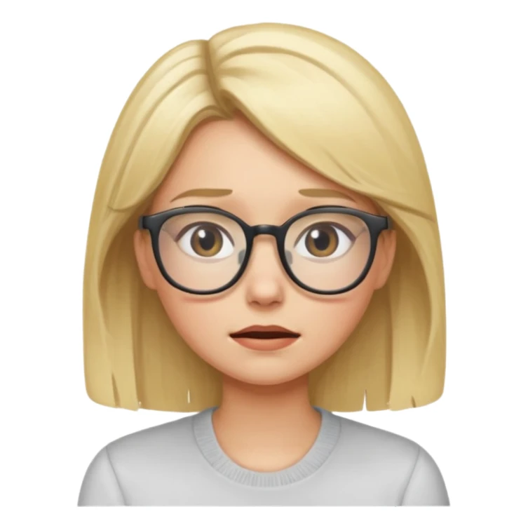 Emotional blonde with glasses sticker