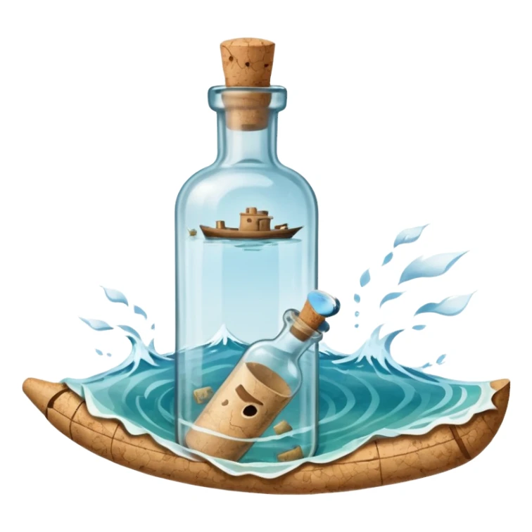 Message letter in Bottle sticker