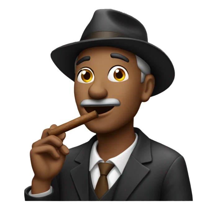 man with cigar sticker