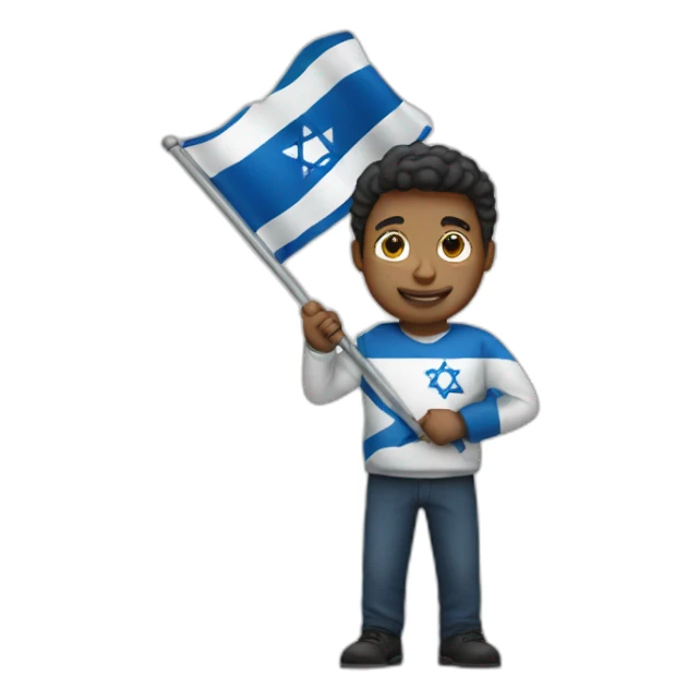 man holding israel flag sticker