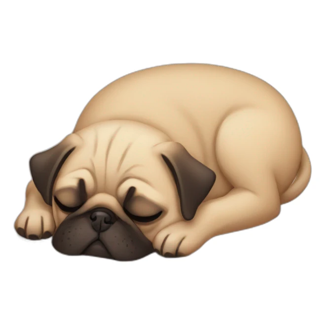pug sleeping sticker