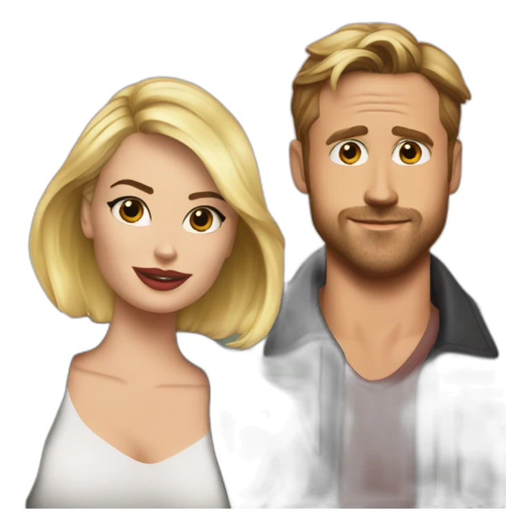 margot robbie and ryan gosling sticker