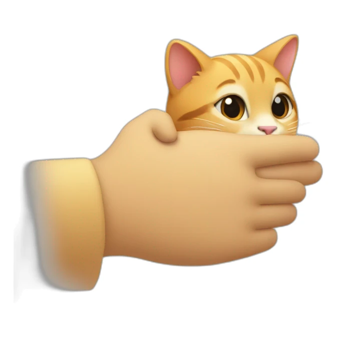 Cat hand shaking human hand sticker