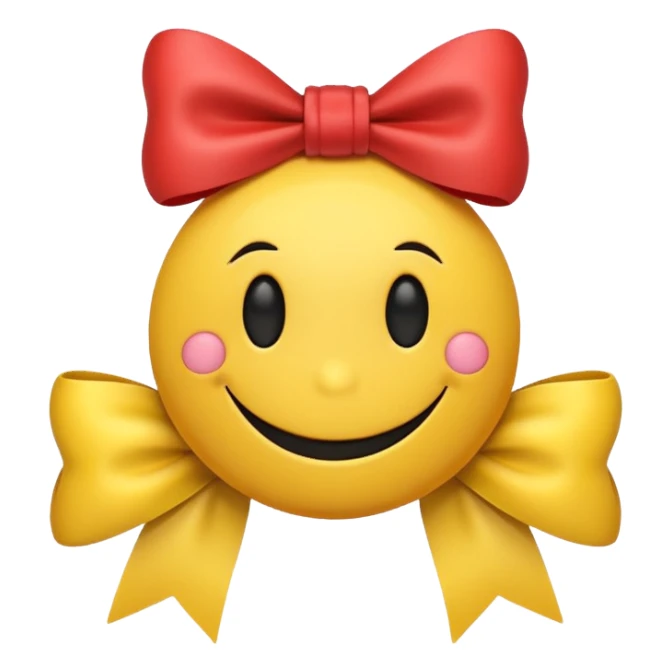 Smiley face with bow sticker