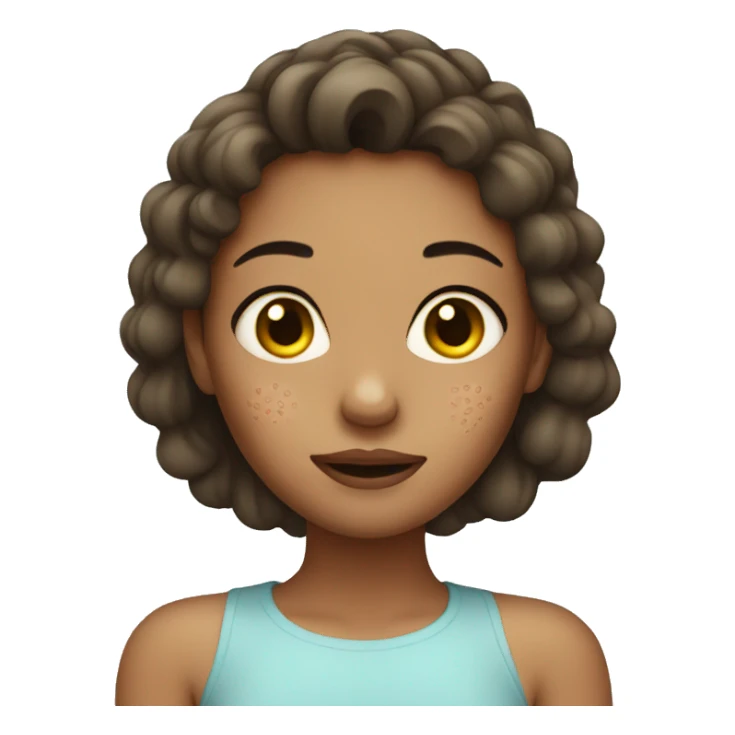 Girl with acne sticker