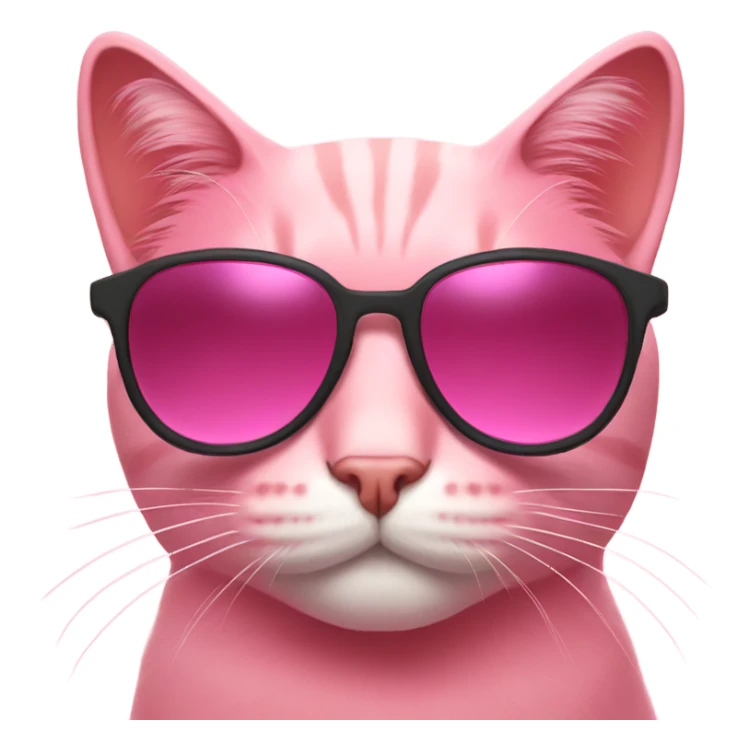 Pink cat with sunglasses sticker