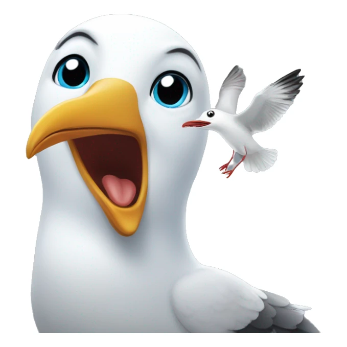 kisses from a seagull that screams while flying sticker