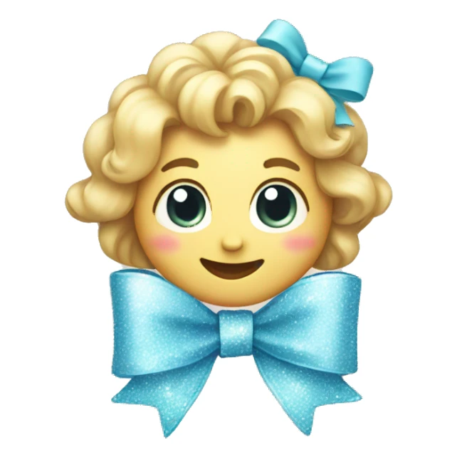 Light blue bow with sparkles sticker