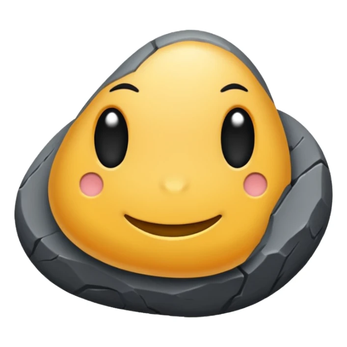rock emoji, smooth and rounded sticker