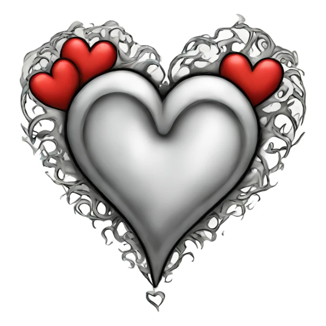 heart in tattoo style graphics sticker
