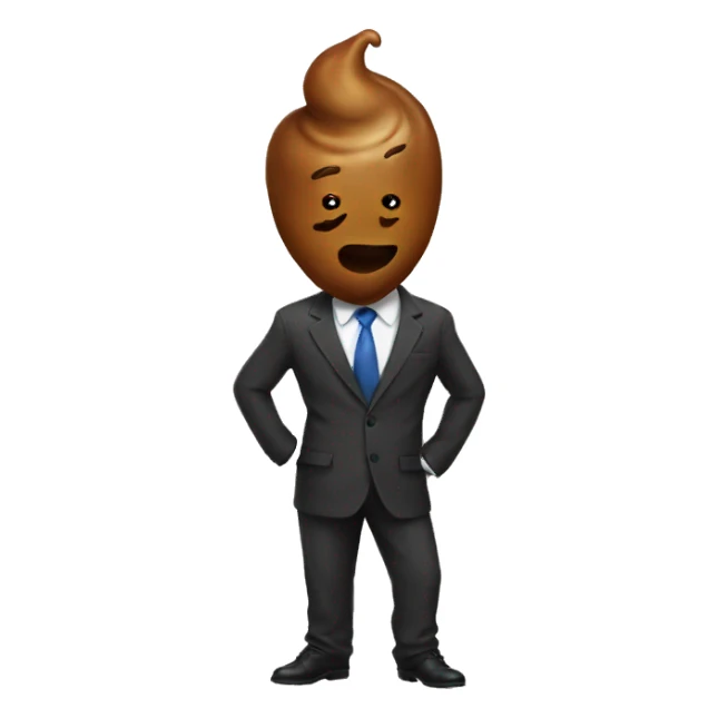 Poop wearing a suit sticker