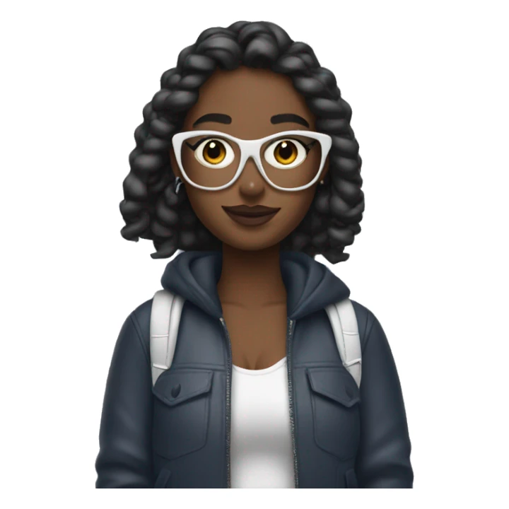 A cool girl with airpod max sticker